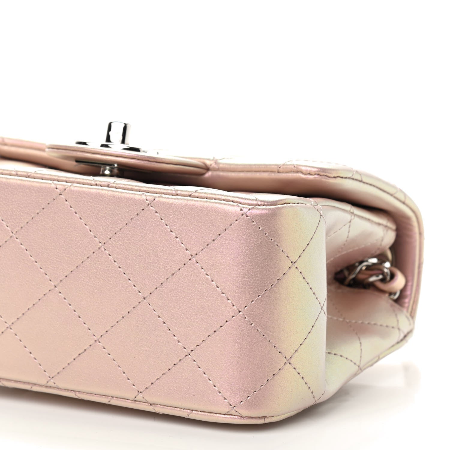 Chanel Iridescent Lambskin Quilted Mini Square Flap Pink 9 of 9