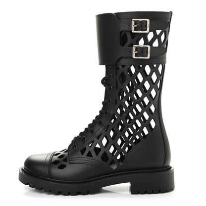 Christian Dior Matte Calfskin Womens D-Trap 30mm Tall Boots 37.5 Black 1 of 8