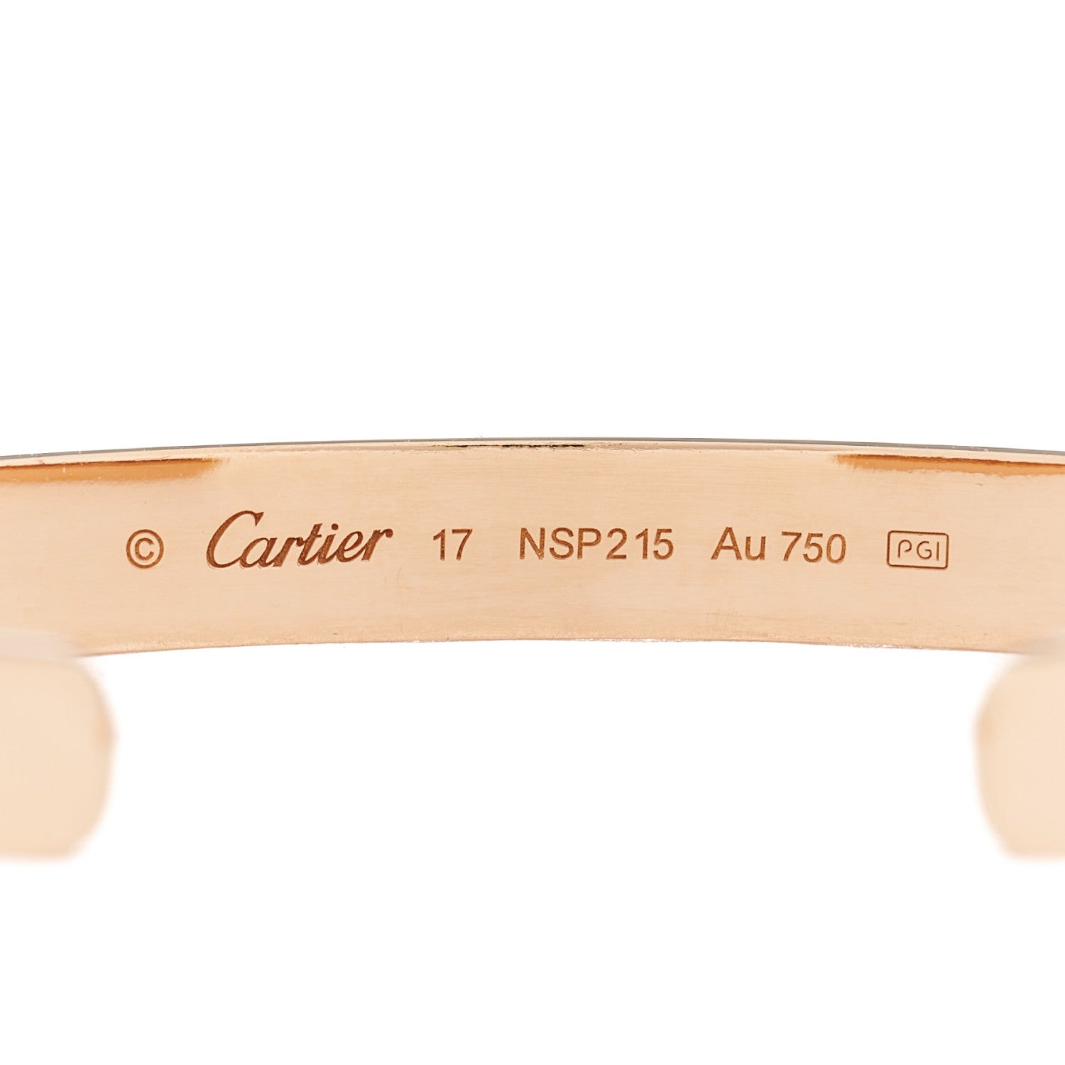 Cartier 18K Pink Gold LOVE Cuff Bracelet 17 3 of 4