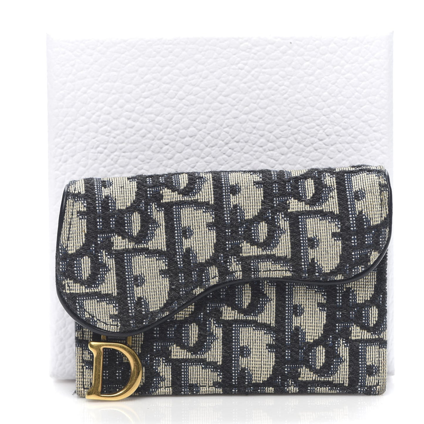 Oblique Saddle Card Holder Blue