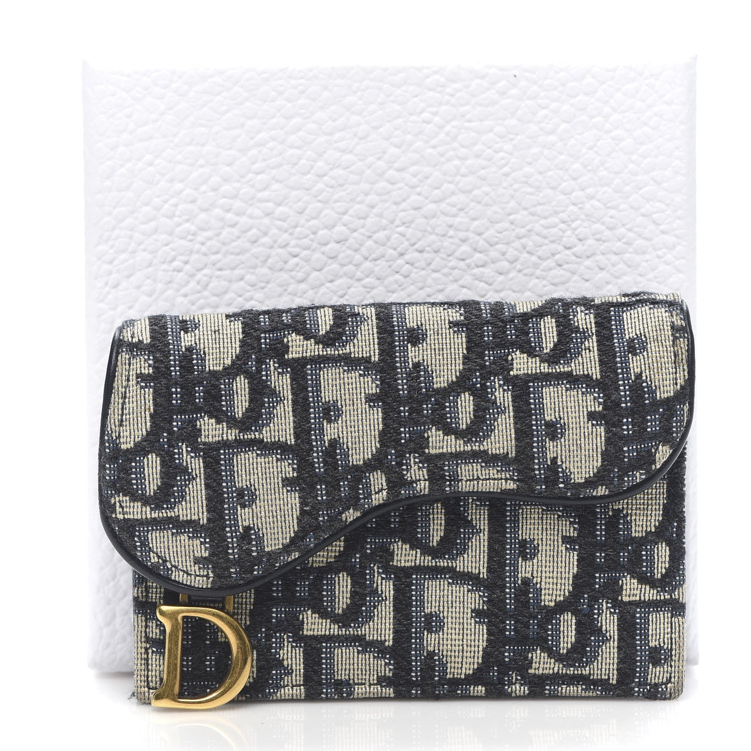 Christian Dior Oblique Saddle Card Holder Blue 8 of 8