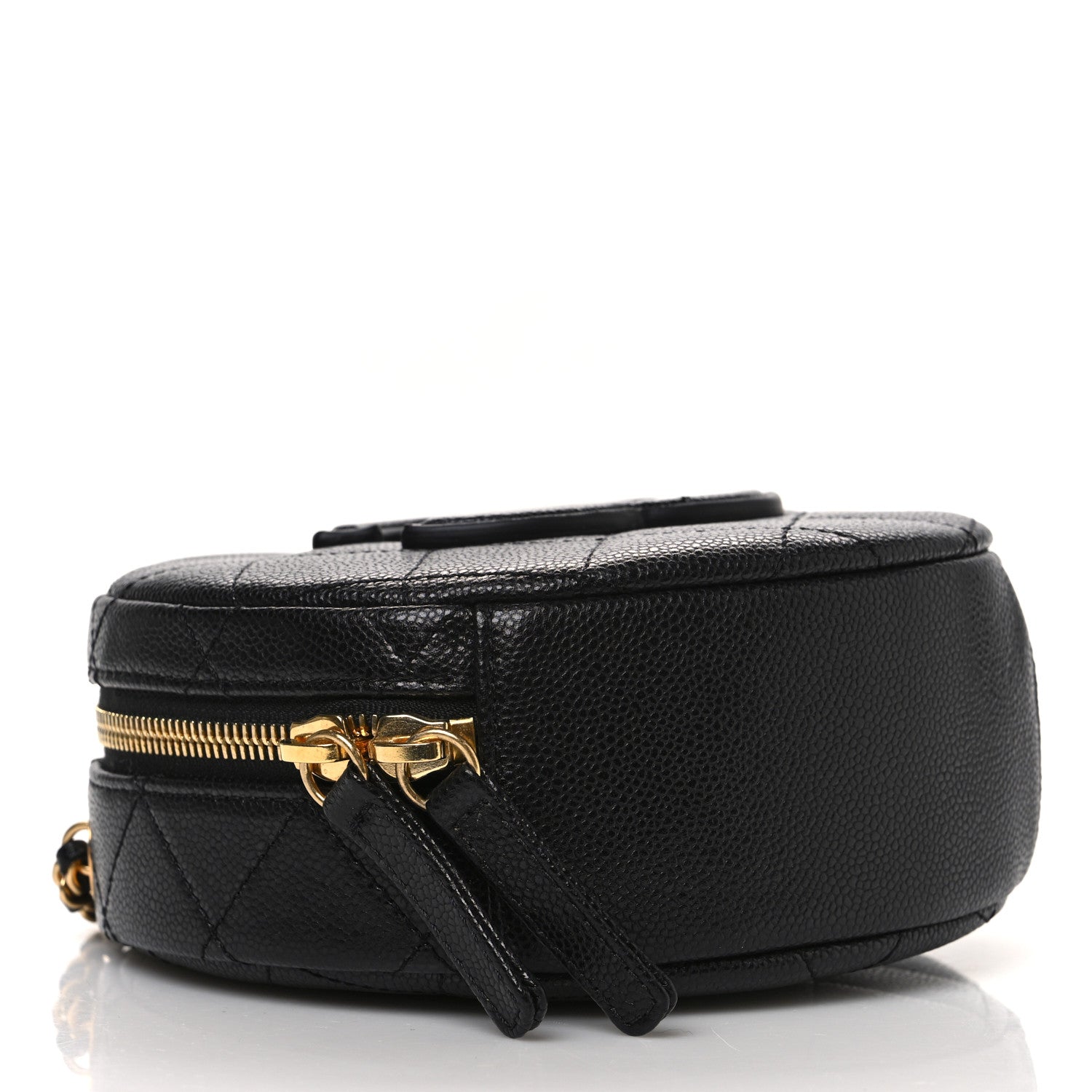 Chanel Caviar Quilted Small Round Vanity With Chain Black 4 of 10