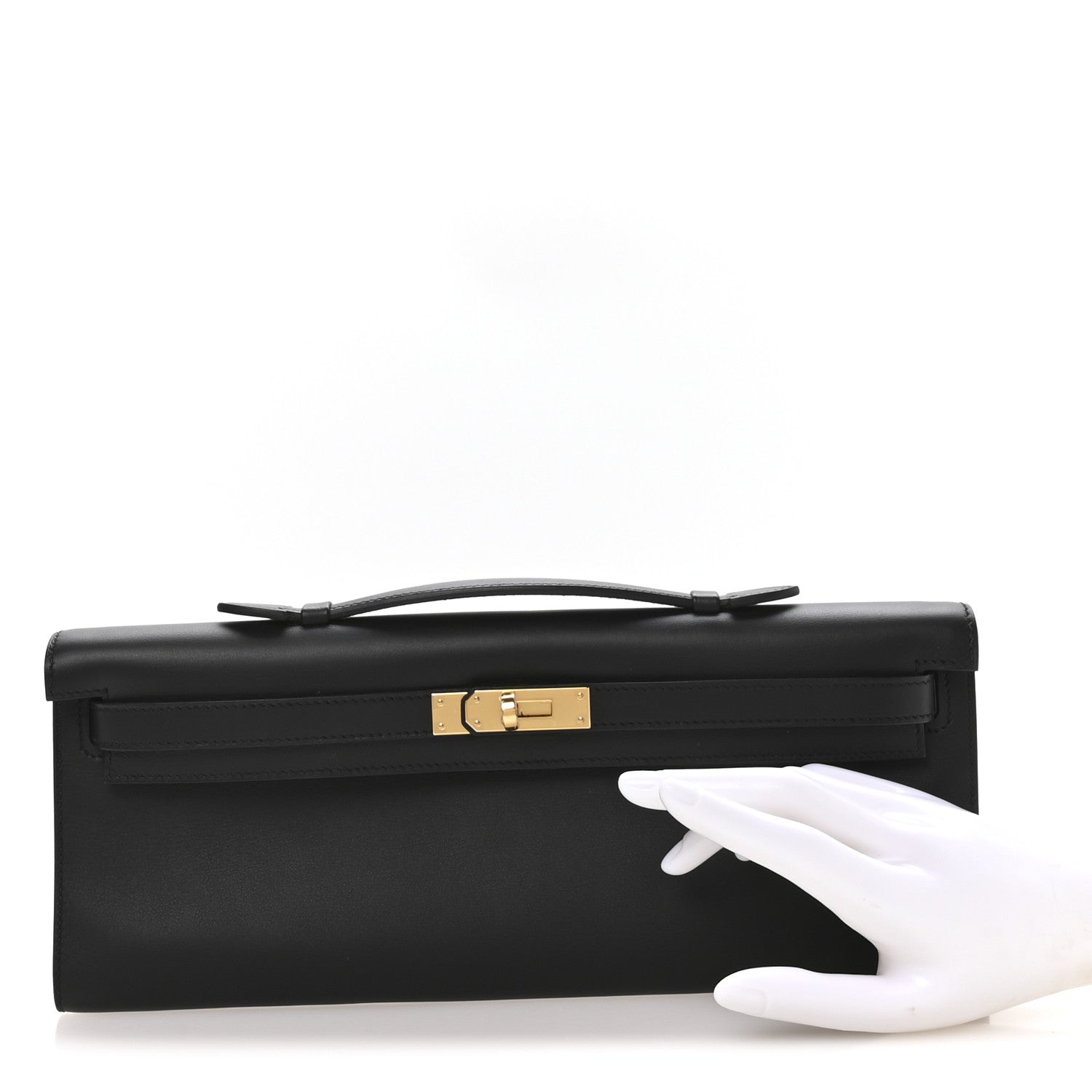 Hermes Swift Kelly Cut Clutch Pochette Black 2 of 8