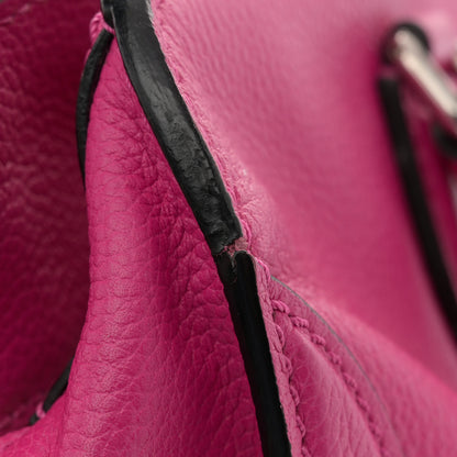 Alexander McQueen Pebbled Calfskin Small Skull Padlock Zip Around Tote Bouganville 18 of 18