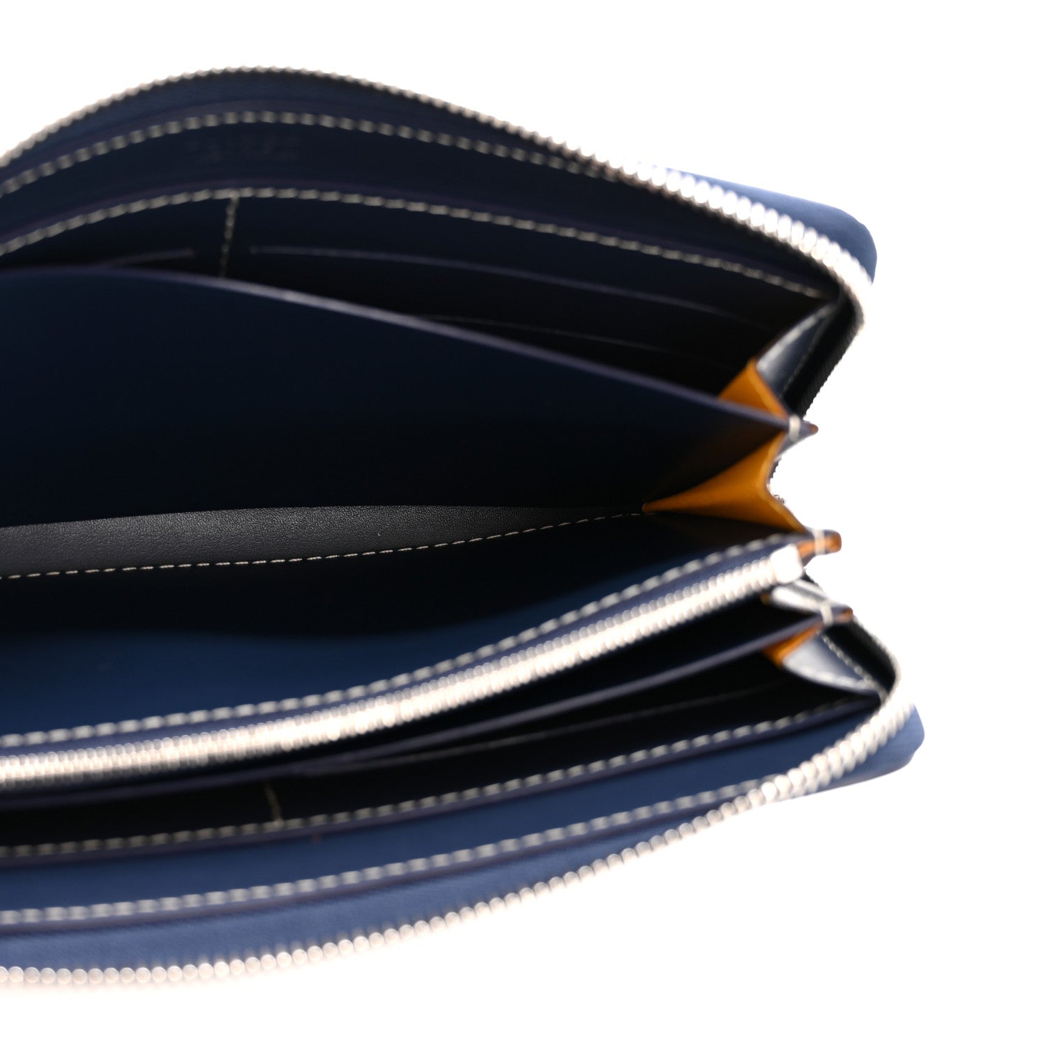 Goyard Goyardine Matignon Zip Around GM Wallet Navy 1780540