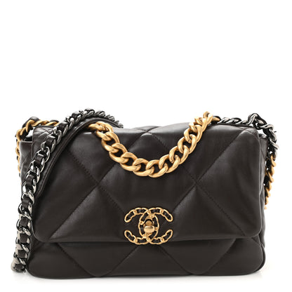 Chanel Lambskin Quilted Medium Chanel 19 Flap Dark Brown 1 of 11