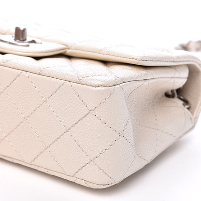 Chanel Pearly Caviar Quilted Mini Rectangular Flap White 9 of 10