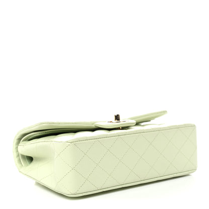 Chanel Caviar Quilted Small Double Flap Light Green 4 of 10