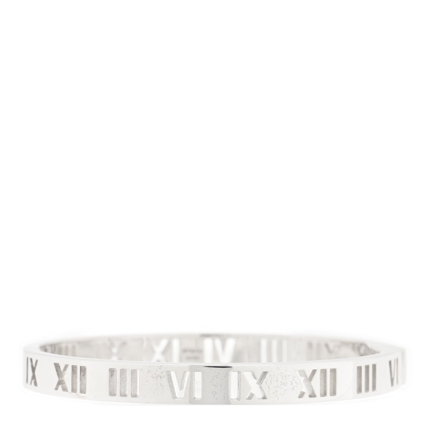 Tiffany Sterling Silver Atlas Pierced Hinged Bangle Bracelet 1 of 3