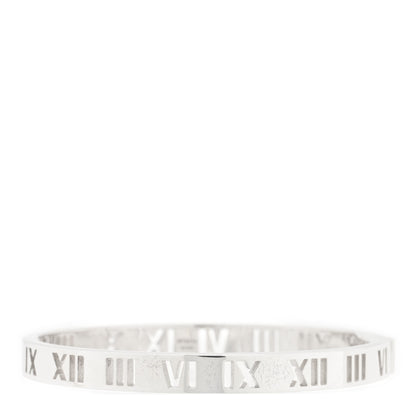 Tiffany Sterling Silver Atlas Pierced Hinged Bangle Bracelet 1 of 3