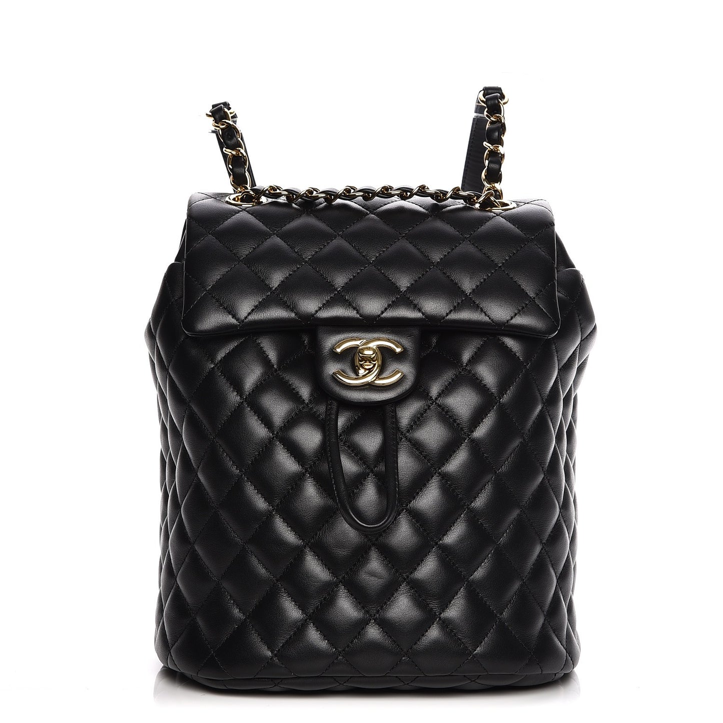 Calfskin Quilted Small Urban Spirit Backpack Black