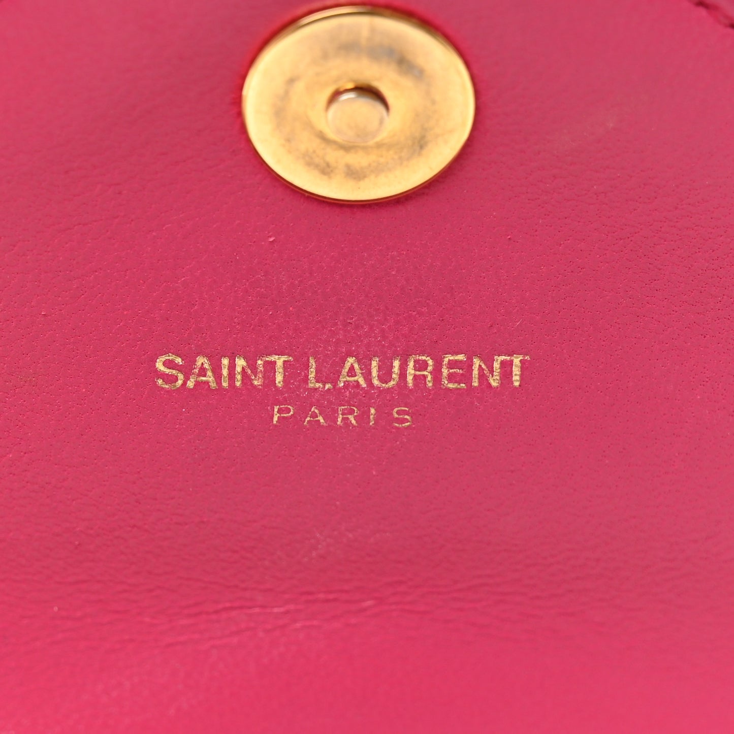 Calfskin Matelasse Chevron Classic Monogram Baby Chain Bag Fuchsia