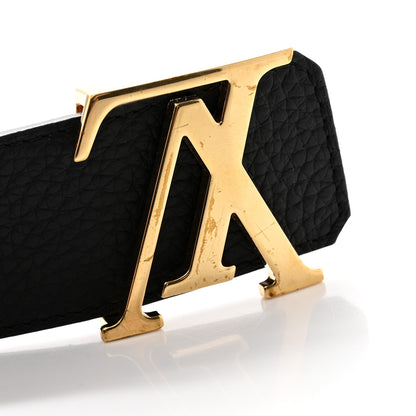 Louis Vuitton Taurillon Calfskin 30mm LV Initiales Reversible Belt 110 44 Black 7 of 11