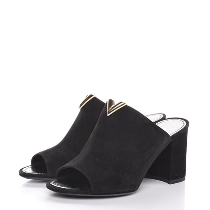Louis Vuitton Suede Bahiana Mules 35 Black 3 of 8