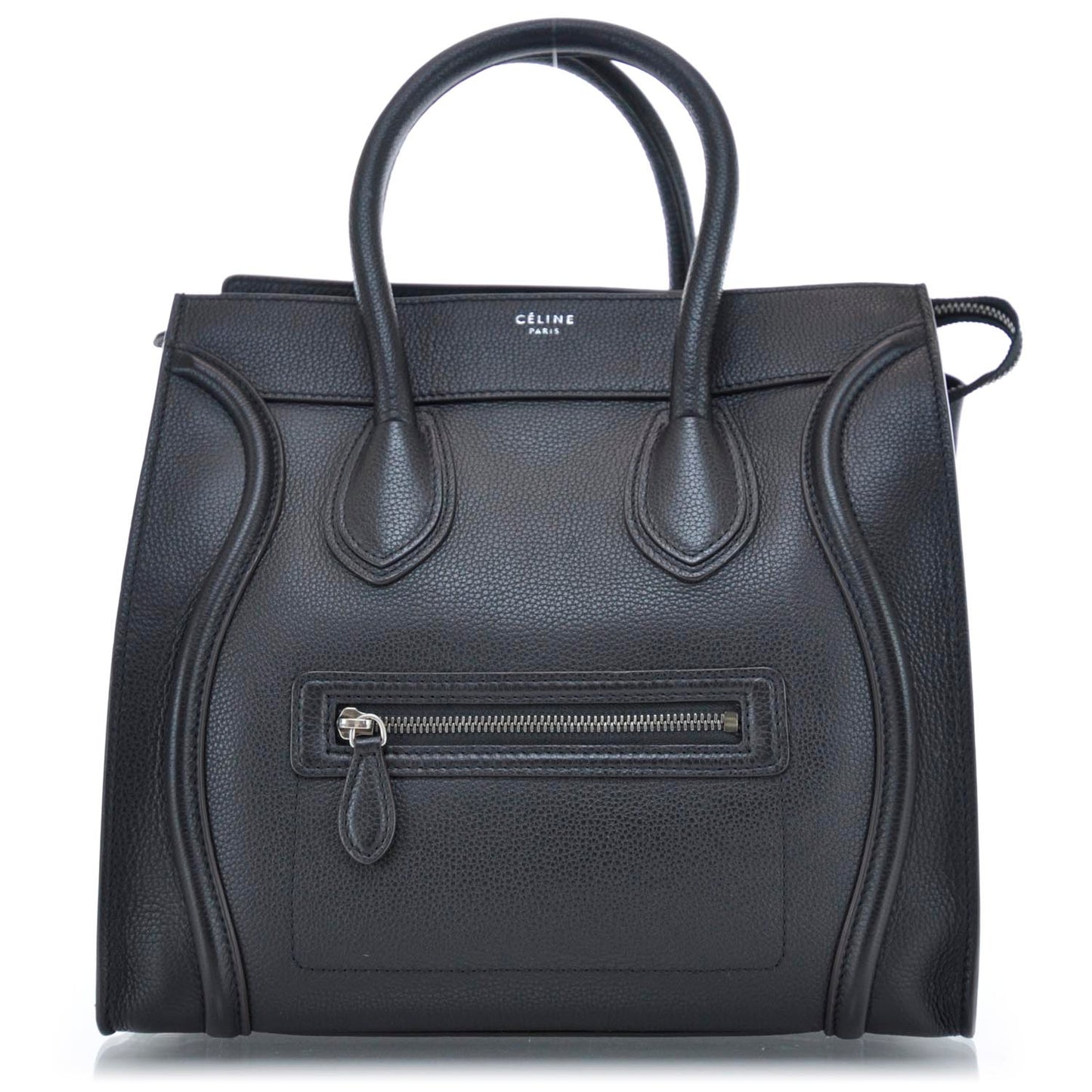 Pebbled Leather Mini Luggage Black