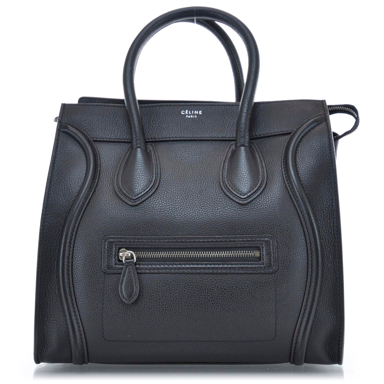 Celine Pebbled Leather Mini Luggage Black 1 of 9