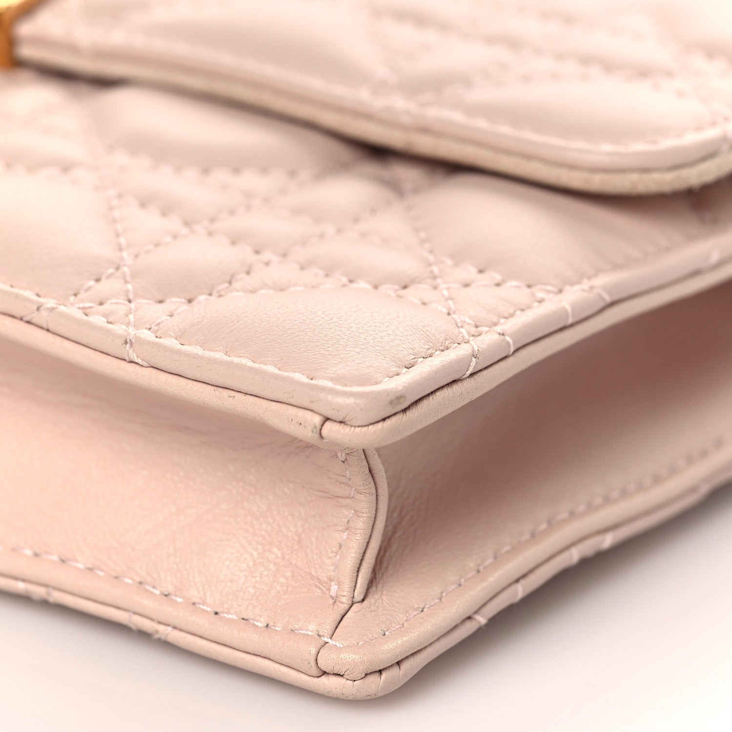 Christian Dior Lambskin Cannage Dioraddict Wallet on Chain Clutch Rose Poudre 9 of 9