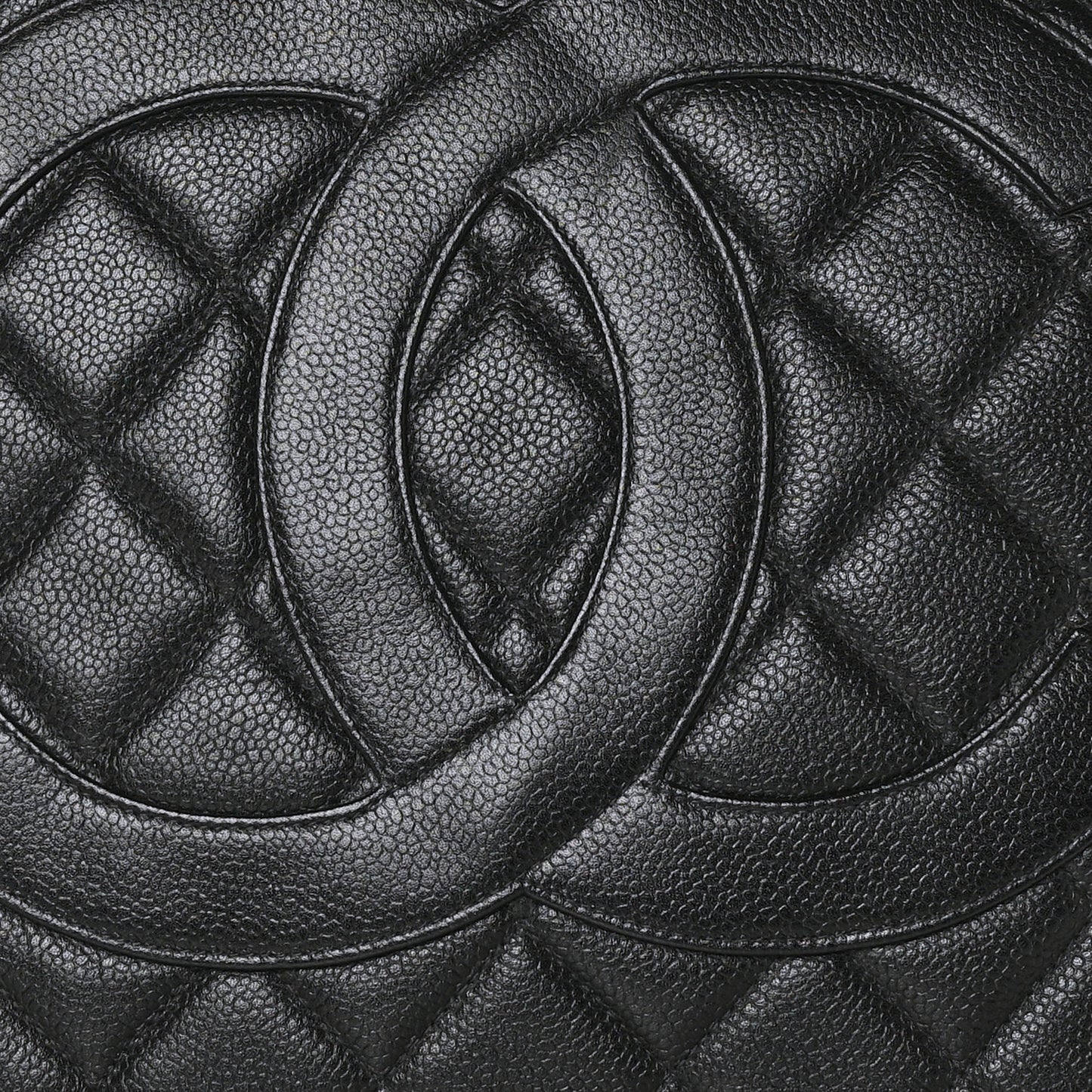 Caviar Quilted Medallion Tote Black