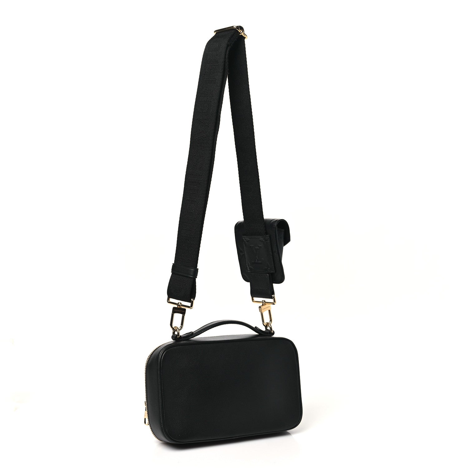 Louis Vuitton Calfskin Monogram Embossed Utility Crossbody Black 3 of 9