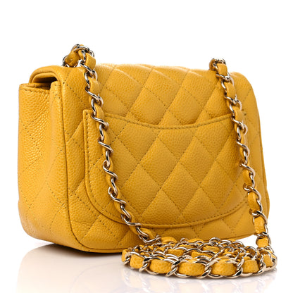 Chanel Caviar Quilted Mini Square Flap Yellow 3 of 13