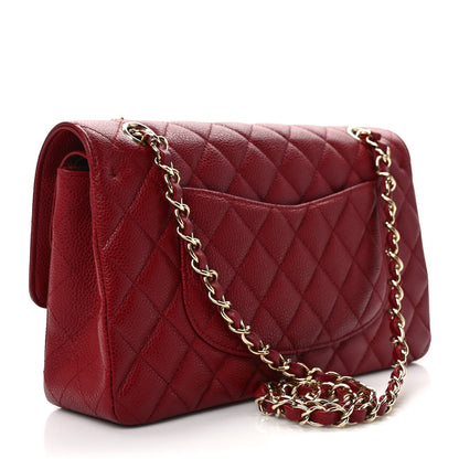 Chanel Caviar Quilted Medium Double Flap Dark Red 3 of 9