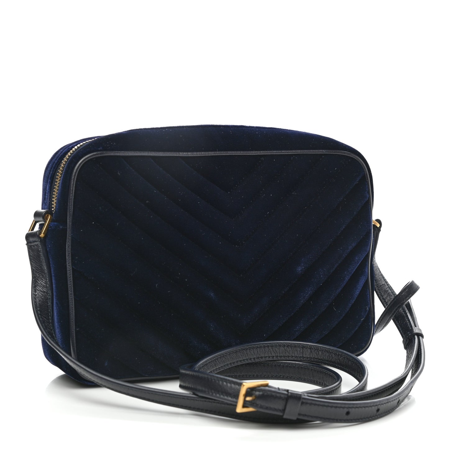 Velvet Matelasse Monogram Lou Camera Bag Navy