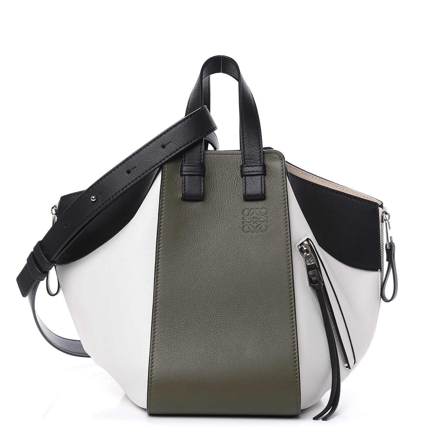 Loewe Calfskin Medium Hammock Shoulder Bag Khaki Green Soft White 1 of 11