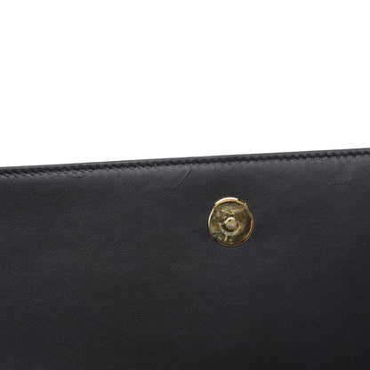 Saint Laurent Calfskin Crocodile Embossed Kate Monogram Tassel Chain Wallet Black 6 of 8