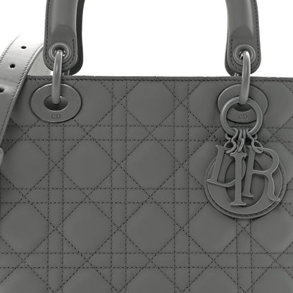 Christian Dior Ultra Matte Calfskin Cannage Medium Lady Dior Grey Stone 8 of 10