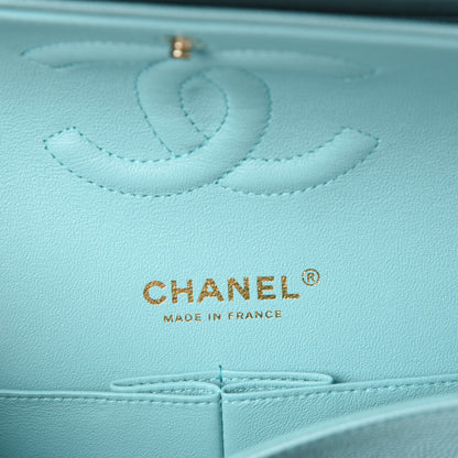 Chanel Caviar Quilted Medium Double Flap Light Blue 6 of 10