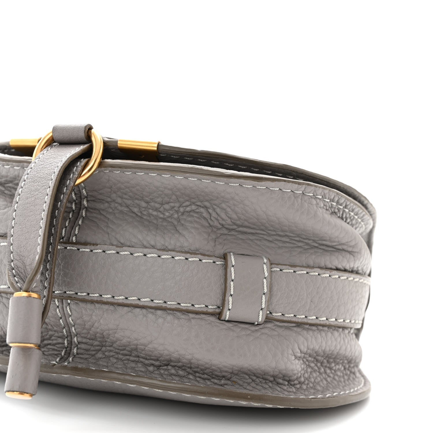 Chloe Grained Calfskin Small Marcie Saddle Bag Cashmere Grey 10 of 10