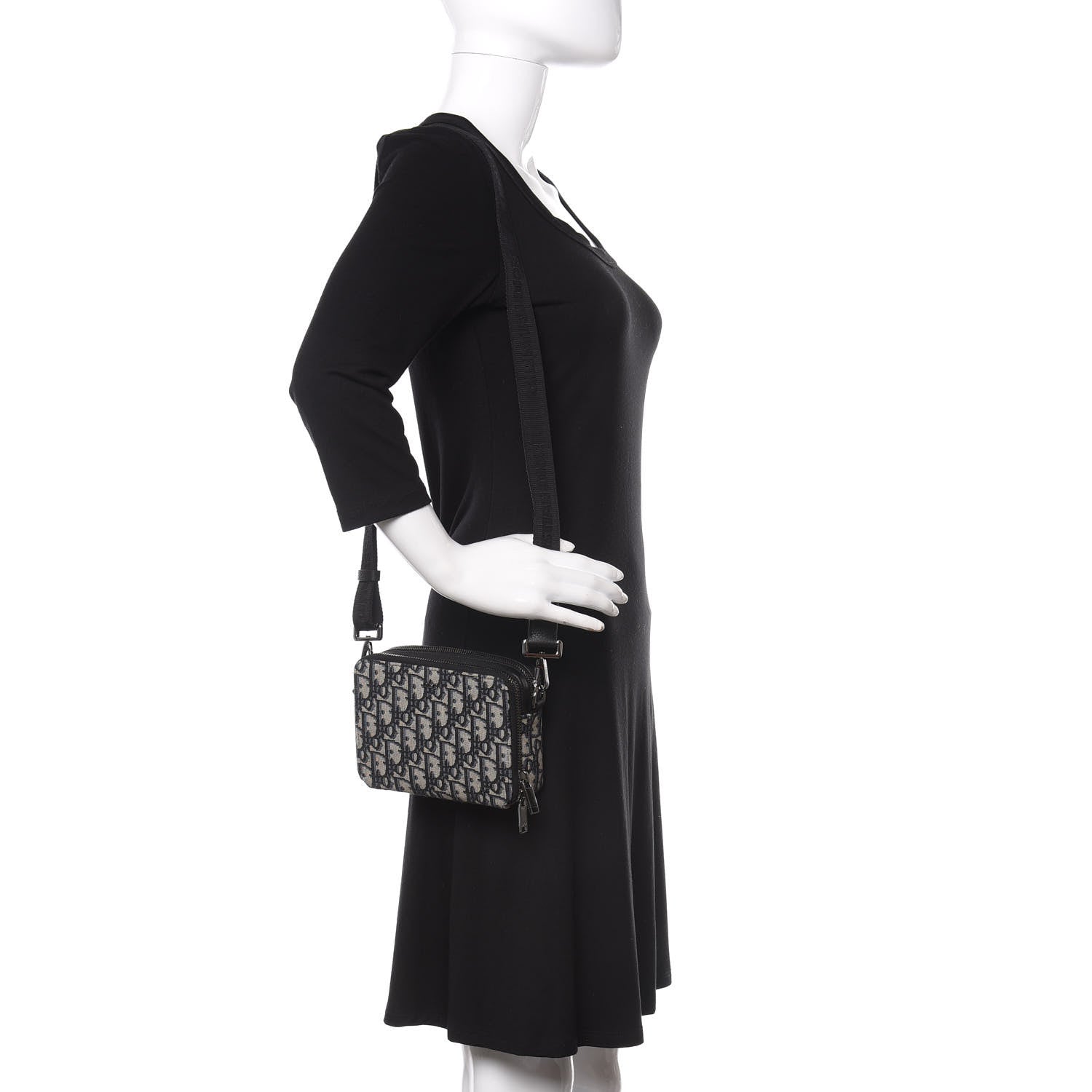 Christian Dior Oblique Pouch Navy Blue 2 of 10