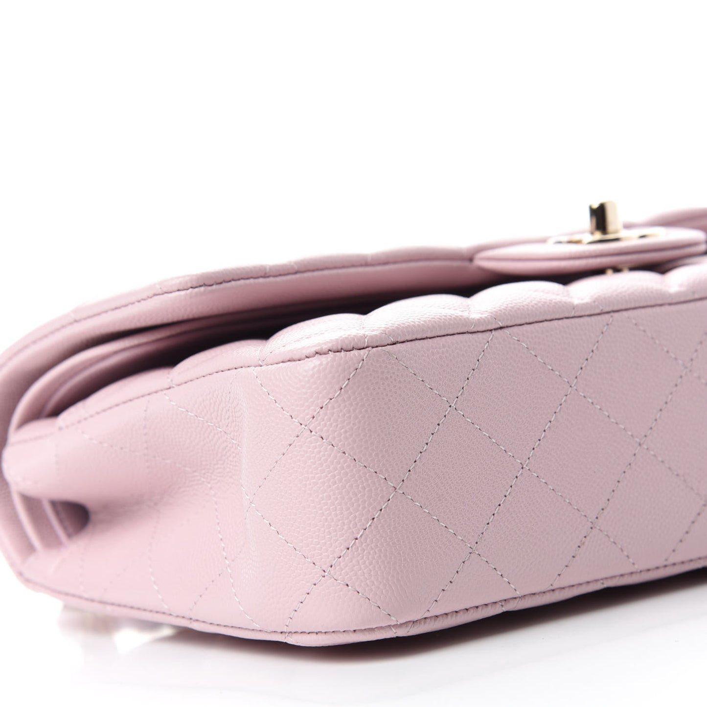 Caviar Quilted Medium Double Flap Light Pink