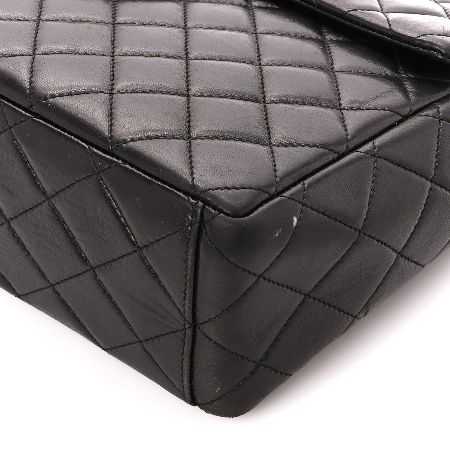 Lambskin Quilted XL Jumbo Single Flap Black