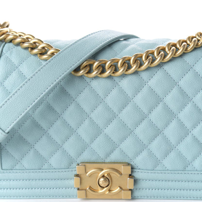 Chanel Caviar Quilted Medium Boy Flap Light Blue 11 of 12