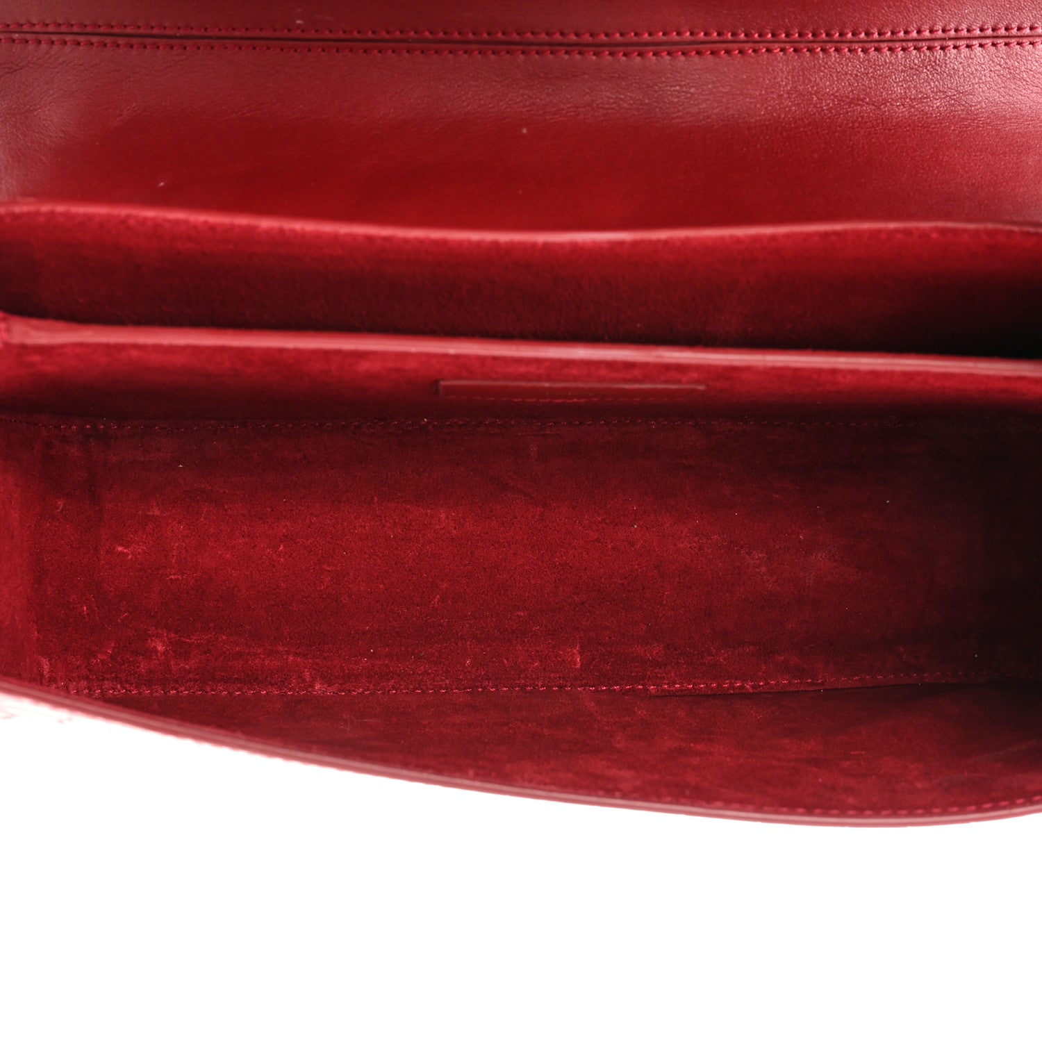 Saint Laurent Calfskin Crocodile Embossed Elise Chain Shoulder Bag Red 5 of 19
