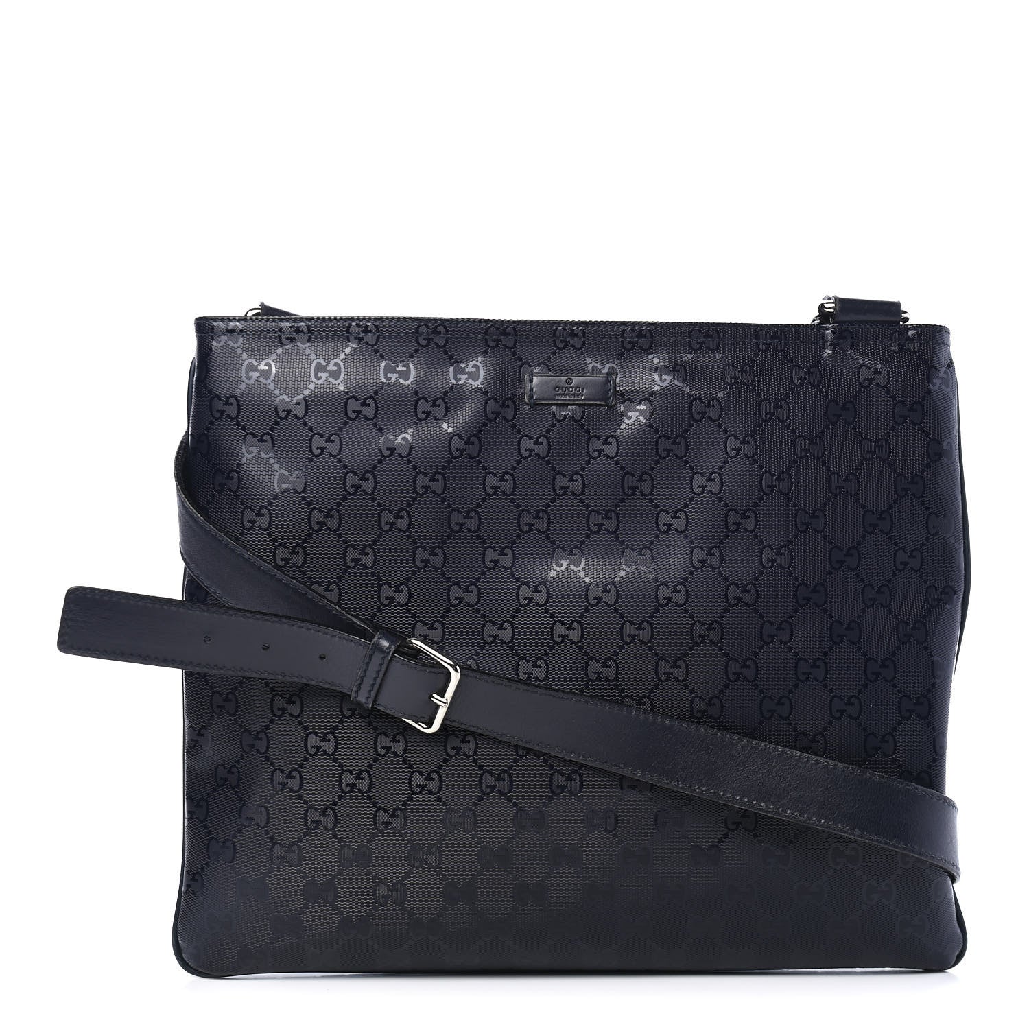Gucci Imprime Monogram Medium Flat Messenger Bag Navy 1 of 9