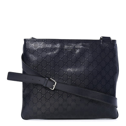 Gucci Imprime Monogram Medium Flat Messenger Bag Navy 1 of 9