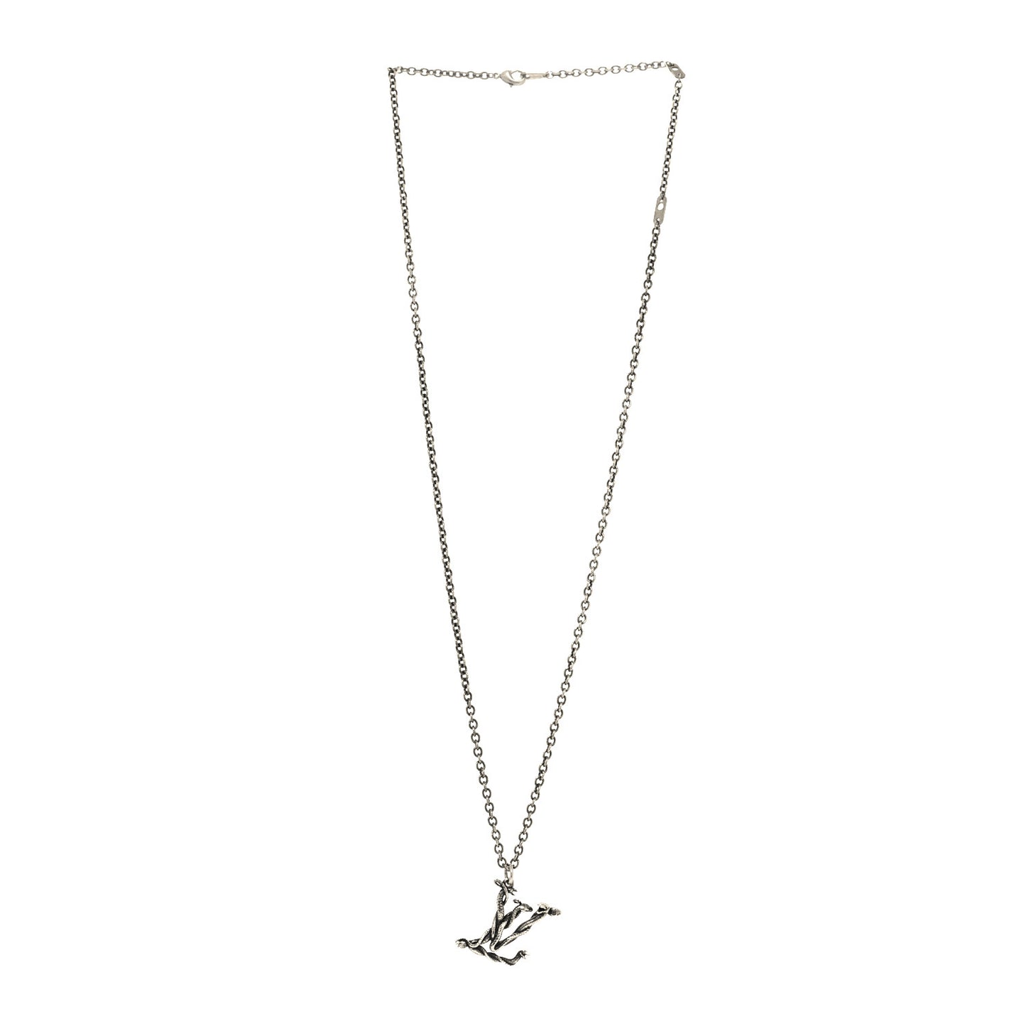 LV Vine Pendant Necklace Silver