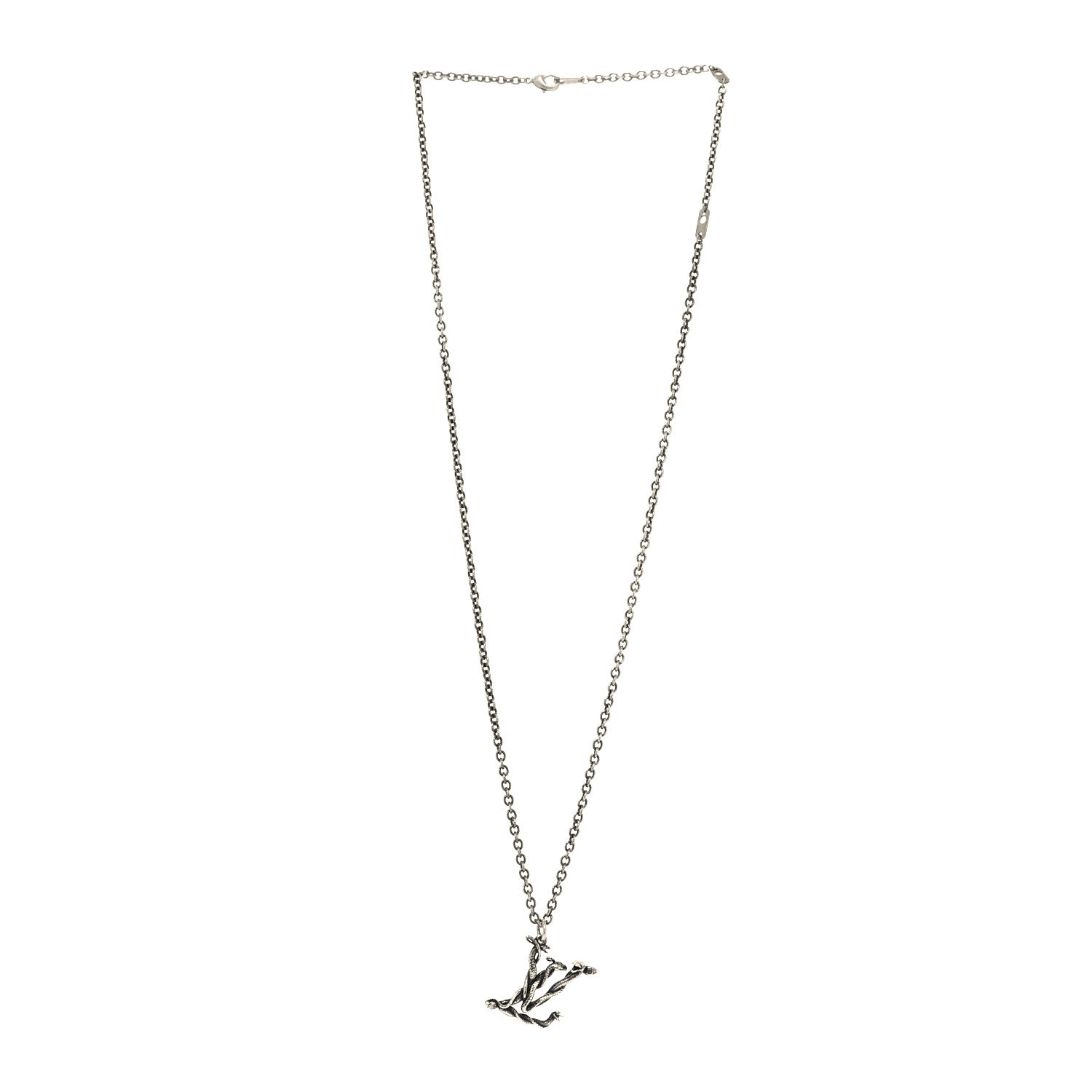 Louis Vuitton LV Vine Pendant Necklace Silver 3 of 6