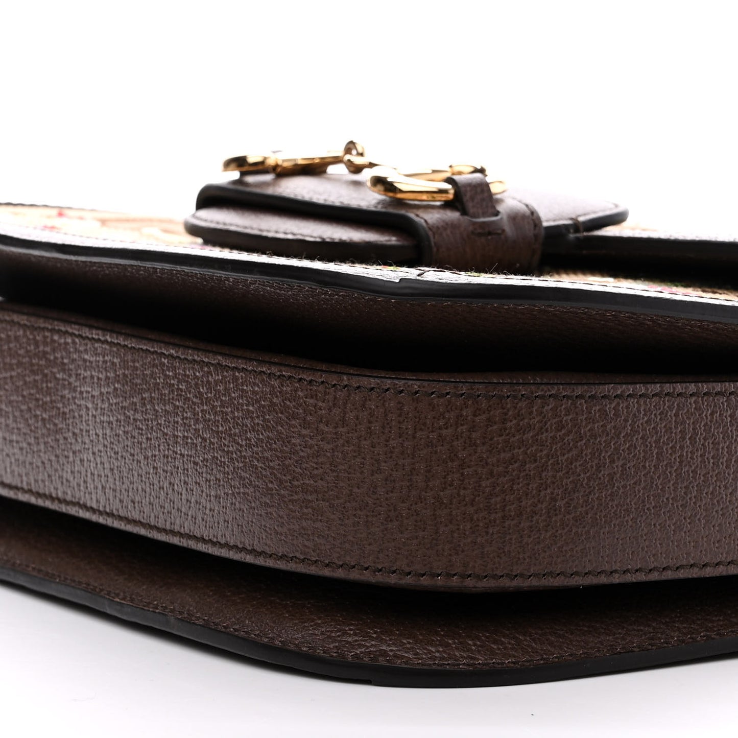 Monogram Jumbo GG Textured Dollar Calfskin Embroidered Horsebit 1955 Shoulder Bag Camel Ebony New Acero Multicolor
