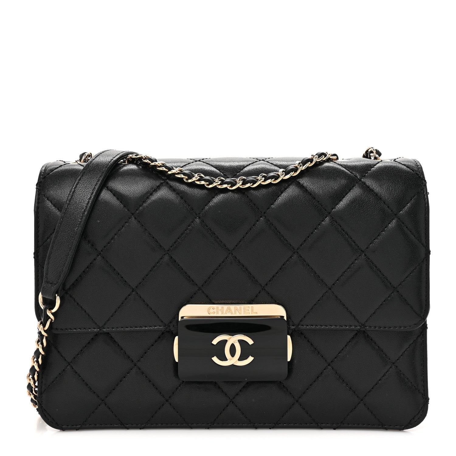 Chanel Sheepskin Quilted Beauty Lock Flap Black 1 of 19