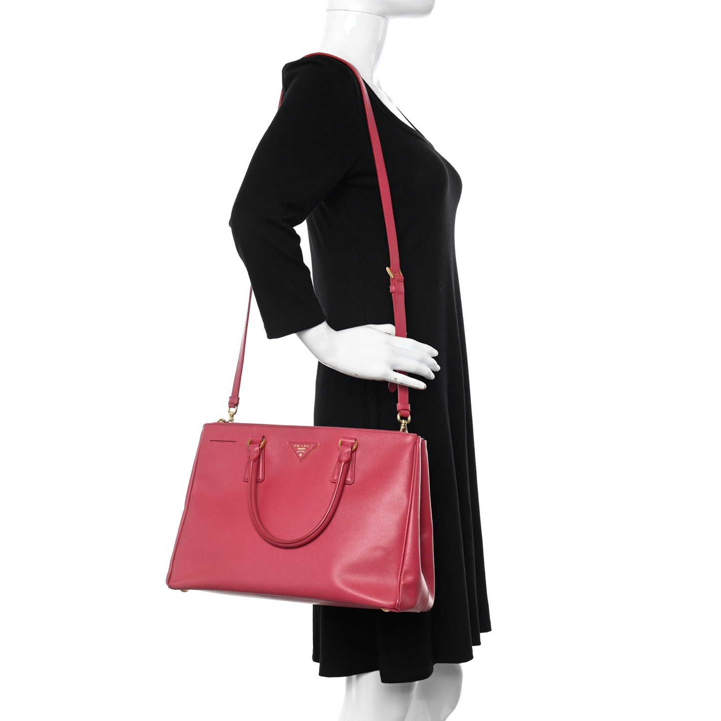 Saffiano Medium Galleria Double Zip Tote Peonia