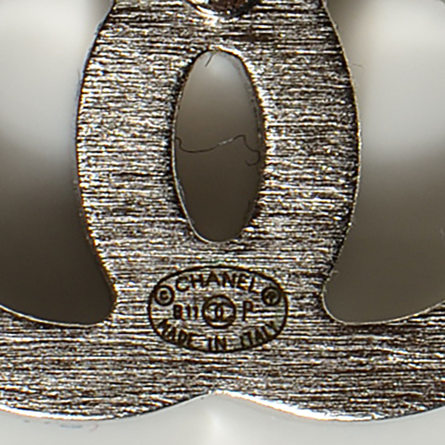 Chanel Baguette Crystal CC Earrings Silver 4 of 5