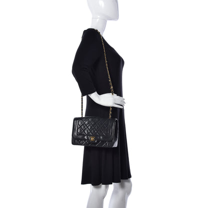 Chanel Lambskin Quilted Medium Single Flap Black 2 of 9