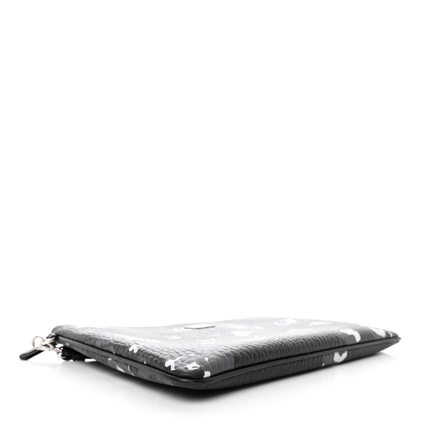 Visetos Floral Leopard Wristlet Zip Pouch Black