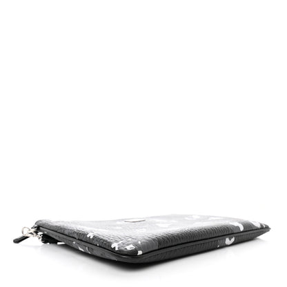 MCM Visetos Floral Leopard Wristlet Zip Pouch Black 4 of 6