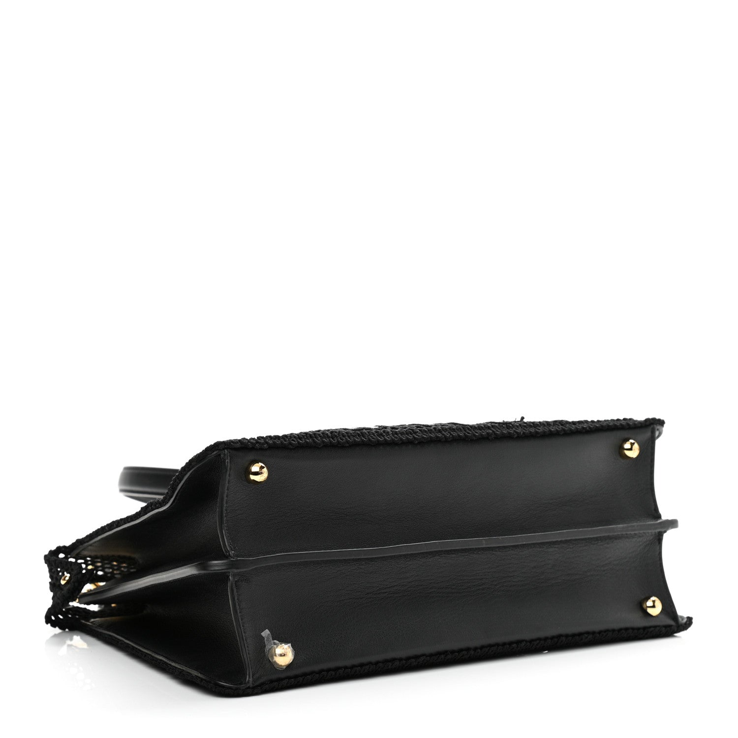 Fendi Calfskin Lace Medium Peekaboo I SEE U Satchel Black Multicolor Light Rose 4 of 12