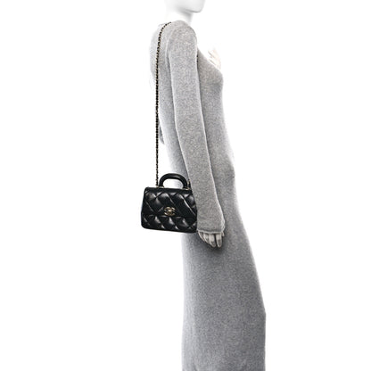 Chanel Shiny Lambskin Quilted Mini Coco Trip Flap Bag Black 3 of 19