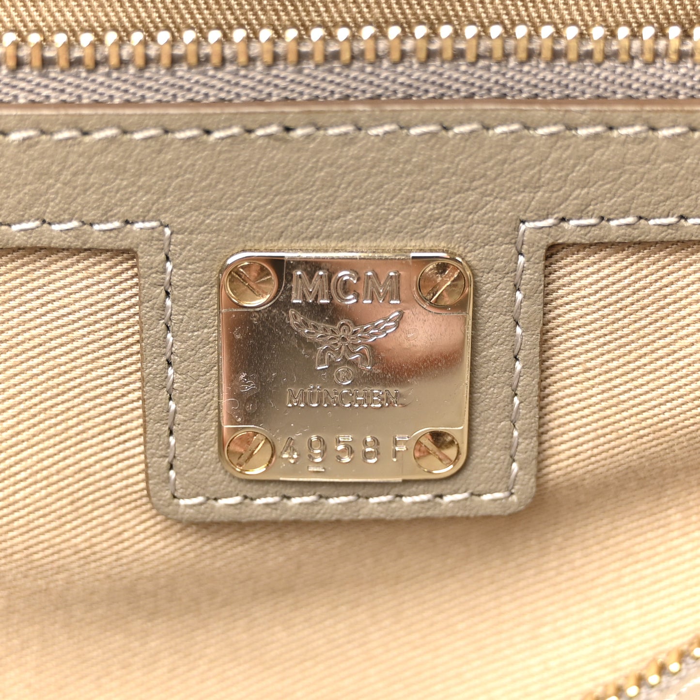 Calfskin Ottomar Monogram Essential Boston Bag Dove Grey